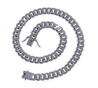 Personalized new alloy retro full diamond purple bracelet light luxury cool shiny hip hop necklace