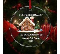 Personalized New Home Ornament, Custom First Christmas At New Home Gift, Glass Keepsake, Gifts for Christmas