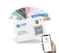 Personalized NFC Card in PVC - Smart Digital Business Card with NTAG213/216 Chip - Professional Double-Sided Logo Printing, Photo - Badge Card, Access Control, Social and Reviews (50)