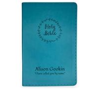 Personalized NIV Thinline Holy Bible Medium Print Size | Includes Custom Engraved Name Faux Leather Cover | Custom Gift for Christian & Religious Celebrations | Teal