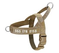 Personalized No Pull Military Tactical Reflective Dog Training Camping Hunting Harness Vest For Medium Large Dogs,Brown,L