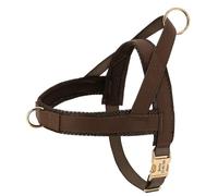 Personalized No Pull Soft Mesh Breathable Nylon Anti-lost Dog Walking Harness Vest For Shiba Inu Bulldog Labrador,Brown,S