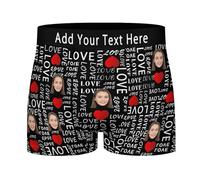 Personalized Novelty Boxer Briefs with Wife's Face, Personalised Waist Underwear for Men, Custom Funny Mens Underpants Shorts Gifts for Valentines Day, Anniversary, Personalised Surprise Gift for Him