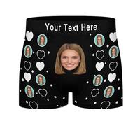 Personalized Novelty Boxer Briefs with Wife's Face, Personalised Waist Underwear for Men, Custom Funny Mens Underpants Shorts Gifts for Valentines Day, Anniversary, Personalised Surprise Gift for Him
