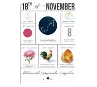 Personalized November 18 Birthdate Gift Journal Born on November 18 Birthday Gift Notebook Featuring Scorpio Zodiac November Birth Flower and Birthstone