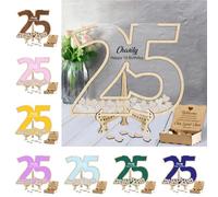 Personalized Number Birthday Guest Book Alternative Quinceanera Guestbook Wedding Anniversary Guest Book for Family Couple Dad Mom Daughter Son Grandpa Grandma