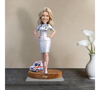 Personalized Nurse Acrylic 2D Humanoid Sign Ornament Custom Photo Cartoon Style Decor for Doctors, Customized Figurine Desktop Photo Frames Gift for Medical Colleagues Friends