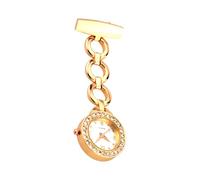 Personalized Nurse Watch Nurse Pocket Watches with Name, Waterproof Fashion Compact Portable Nurse Quartz Pocket Watch for Christmas Mother's Day Birthday (B, Gold)