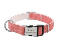 Personalized Nylon Dog Collar Adjustable Anti-lost Customized Name Chihuahua Labrador Pug Shiba Inu Collar,A,L