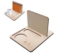 Personalized Oak Book Stand with Cup Holder, Small Book Rest and Coffee Holder for Men and Women Readers