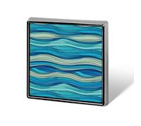 Personalized Ocean Stripe Pattern Lapel Pin for Men Women Cute Funny Square Brooch for Ease And Safe Aluminum Alloy Brooches Suit Dress Accessories Wedding Party