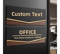 Personalized Office Door Sign, Custom Number & Company Name Acrylic Plaque, Customizable Business Signage With Replaceable Magnetic Text Plate For Office Entrance Doors And Walls
