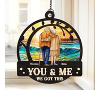 Personalized Old Couple Window Hanging Suncatcher, You Give Love A Special Meaning, Anniversary Birthday Gifts for Women Men, Gifts for Her Him, Husband Gift from Wife, Mr and Mrs Gift