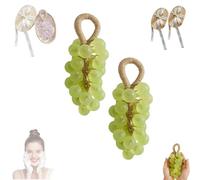 Personalized Original Handmade Crystal Grape Soap, 2026 New Grape Soap on a Rope, Handcrafted Grapes Cluster on a Rope, for Washing Hands and Fresh Air Men Women (2pcsGreen)