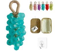 Personalized Original Handmade Crystal Grape Soap Gentle Cleansing Soap, 2026 Grape Soaps on A Rope, Moisturizing Essential Oil Decorative Soaps Bars for Bathroom Sink (Blue)