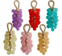 Personalized Original Handmade Crystal Grape Soap, Grape Soap DIY Kit on a Rope, Realistic Grapes Bunch Soaps Fragrance Cleaning for Bath & Gifts (A Set(6 colors),1)