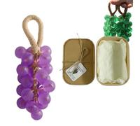 Personalized Original Handmade Crystal Grape Soap, Grape Soap DIY Kit on a Rope, Realistic Grapes Bunch Soaps Fragrance Cleaning for Bath & Gifts (Purple(Lavender Flavor),1)