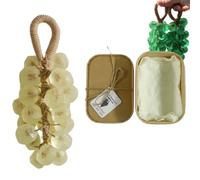 Personalized Original Handmade Crystal Grape Soap, Grape Soap DIY Kit on a Rope, Realistic Grapes Bunch Soaps Fragrance Cleaning for Bath & Gifts (Green(Jasmine Flavor),1)