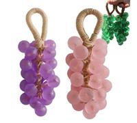 Personalized Original Handmade Crystal Grape Soap, Grape Soap DIY Kit on a Rope, Realistic Grapes Bunch Soaps Fragrance Cleaning for Bath & Gifts (Purple+Pink,1)