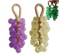 Personalized Original Handmade Crystal Grape Soap, Grape Soap DIY Kit on a Rope, Realistic Grapes Bunch Soaps Fragrance Cleaning for Bath & Gifts (Purple+Green,1)