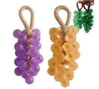 Personalized Original Handmade Crystal Grape Soap, Grape Soap DIY Kit on a Rope, Realistic Grapes Bunch Soaps Fragrance Cleaning for Bath & Gifts (Purple+Yellow,1)