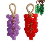 Personalized Original Handmade Crystal Grape Soap, Grape Soap DIY Kit on a Rope, Realistic Grapes Bunch Soaps Fragrance Cleaning for Bath & Gifts (Purple+Red,1)