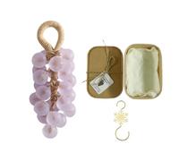 Personalized Original Handmade Crystal Grape Soap, Soap On a Rope for Men & Women, Natural Fruit Shaped Bath Bar for Washing Hands and Fresh Air (Rose 1)