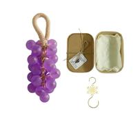 Personalized Original Handmade Crystal Grape Soap, Soap On a Rope for Men & Women, Natural Fruit Shaped Bath Bar for Washing Hands and Fresh Air (Lavender)