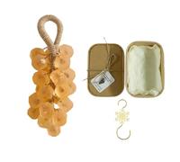 Personalized Original Handmade Crystal Grape Soap, Soap On a Rope for Men & Women, Natural Fruit Shaped Bath Bar for Washing Hands and Fresh Air (Osmanthus)