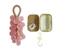 Personalized Original Handmade Crystal Grape Soap, Soap On a Rope for Men & Women, Natural Fruit Shaped Bath Bar for Washing Hands and Fresh Air (Peach 2)