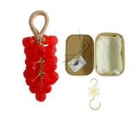 Personalized Original Handmade Crystal Grape Soap, Soap On a Rope for Men & Women, Natural Fruit Shaped Bath Bar for Washing Hands and Fresh Air (Rose 2)