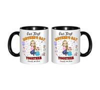 Personalized Our First Mothers Day Together Mug Custom Name with Mom & Baby Portrait, Ceramic Coffee Cup for First Time Moms, Baby Shower Gifts Suitable for Mama Wife Sister Daughter Best Friend