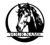 Personalized Outdoor Metal Horse Farm Sign, Custom Family Name Sign - Horse Farm Monogram, Farmer Home & Farmhouse Decor