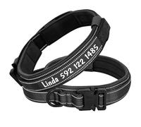 Personalized Outdoor Reflective Dog Training Hunting Collar Military Tactical Sheepdog Labrador Collar With Handle,Black,M