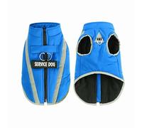 Personalized Outdoor Waterproof Reflective Dog Jacket Autumn Winter Warm Fleece Labrador French Bulldog Coat Clothing,Blue,XL