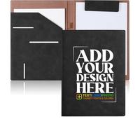 Personalized Padfolio - Customized Leather Portfolio with Personalized Logo or Text for Resumes, Interviews, and Professional Business Use