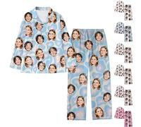 Personalized Pajamas with Faces for Men Women, Matching Pajamas for Couples and Family, Custom Photo Christmas Pjs Gift