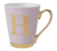 Personalized Pastel Pink Frosted Deco H Letter Monogram Mug, Stylish Coffee Mug, Durable Mug For Breakfast Premier Housewares Pink One Size