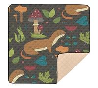 Personalized Pattern with Cute Color Wild Ermines Large Sturdy Baby Gym & Activity Mat for Floor Comfortable Baby Crawling Mat for Baby Kids Toddlers Infants, 50'' x 50''