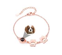 Personalized Paw Print Bracelet, Custom Bracelet with Picture inside, Engraved Name Dog Cat Paw Photo Pendant, 925 Sterling Silver Pet Memorial Jewelry for Pet Lover Mothers Day Gift