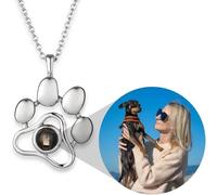 Personalized Paw Print Pendant, 2 in 1 Projection Keychain Necklace, Personalized Gift for Animal Lovers, Valentine's Day Gifts for Girlfriend Wife