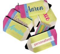 Personalized Pencil Case Custom Embroidery Name Text Big Capacity Portable Pen Case Travel Makup Office Stationery Organizer Bag Gifts for Adults Men Women Kids