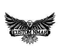 Personalized Perched Eagle with Vintage Scroll Metal Sign - Custom Classic Bold Decor for Home Office or Man Cave, Gift for Eagle Lovers & Vintage Decor Enthusiasts