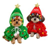 Personalized Pet Christmas Cape with Name, Custom Holiday Costume, Christmas Tree Cape, Pet Capes, Cat ＆ Dog Gifts