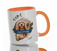 Personalized Pet Coffee Mug - Custom Dog Photo & Name Mug - 11 oz Ceramic Gift for Dog Lovers, Dishwasher & Microwave Safe (Orange)