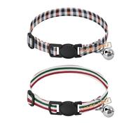 Personalized Pet Collar Dog Release Buckle personalizada para Dog Collars for Females 2 Packs Gray and Pink Plaid Buffalo Gingham Classical Red and Green Striped