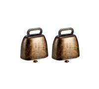 Personalized Pet Cowbell - Lightweight Copper Anti-Lost Bell for Cats/Dogs, Vintage Metal Ornament for Collars & Home Decor (Yellow brass, 2)