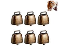 Personalized Pet Cowbell - Lightweight Copper Anti-Lost Bell for Cats/Dogs, Vintage Metal Ornament for Collars & Home Decor (Yellow brass, 6)