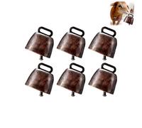 Personalized Pet Cowbell - Lightweight Copper Anti-Lost Bell for Cats/Dogs, Vintage Metal Ornament for Collars & Home Decor (Red brass, 6)
