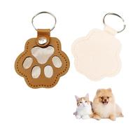 Personalized Pet Hair Keepsake Box for Dog,dog fur keepsake,Cute Paw Shaped Pet Memorial Keepsake Keychain,Pets Hair Storage Pouch Fur Memorial Keyring for Pet Commemorative(Tan and White)